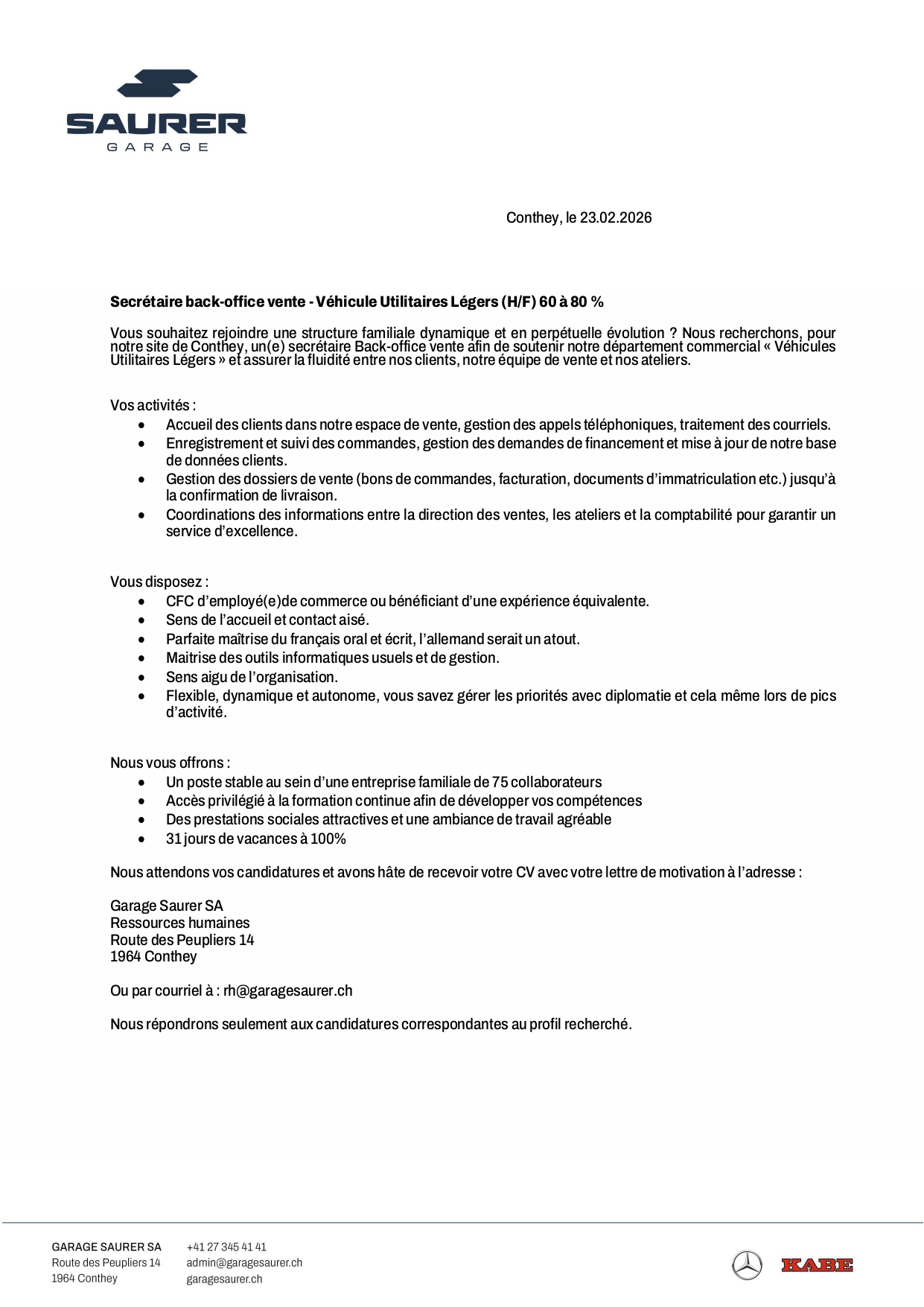 Offres d’emplois et formation