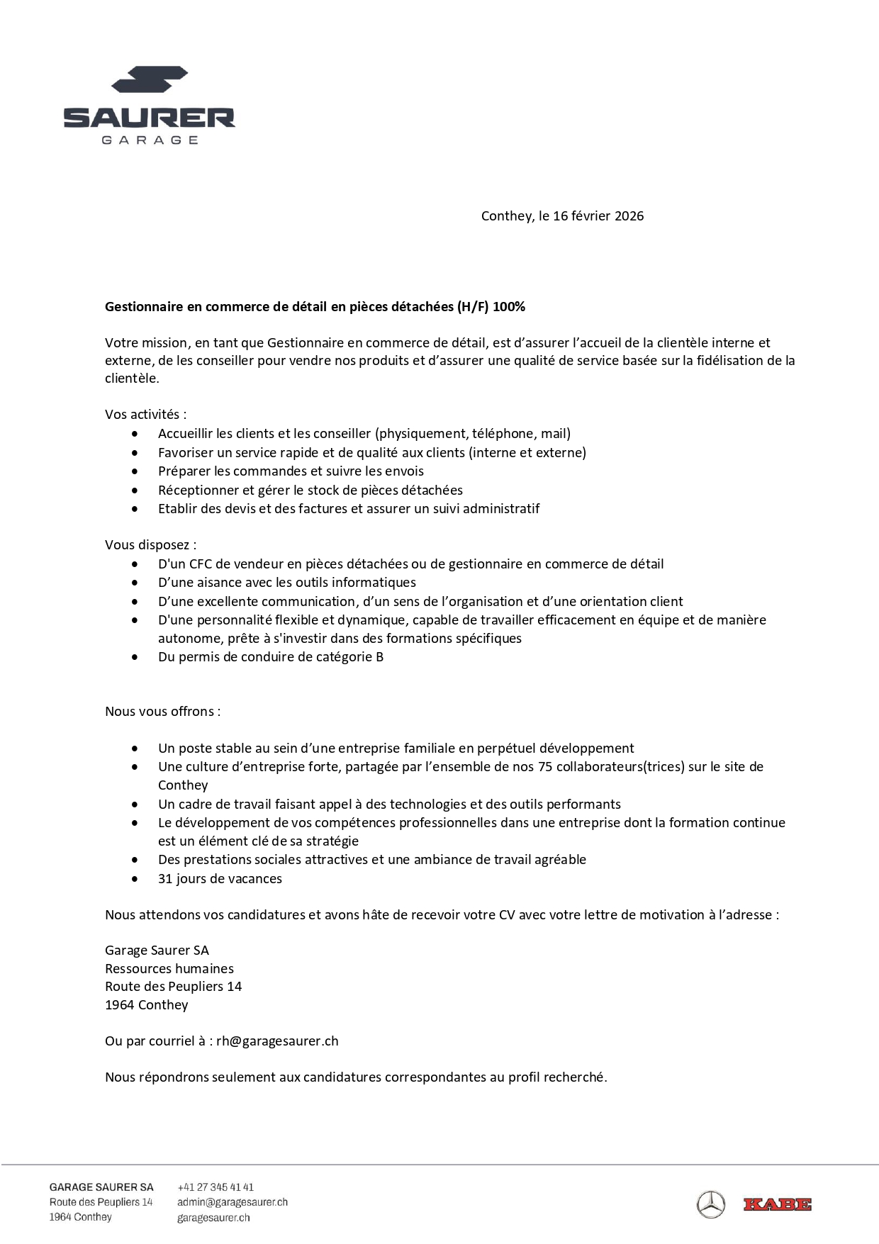 Offres d’emplois et formation