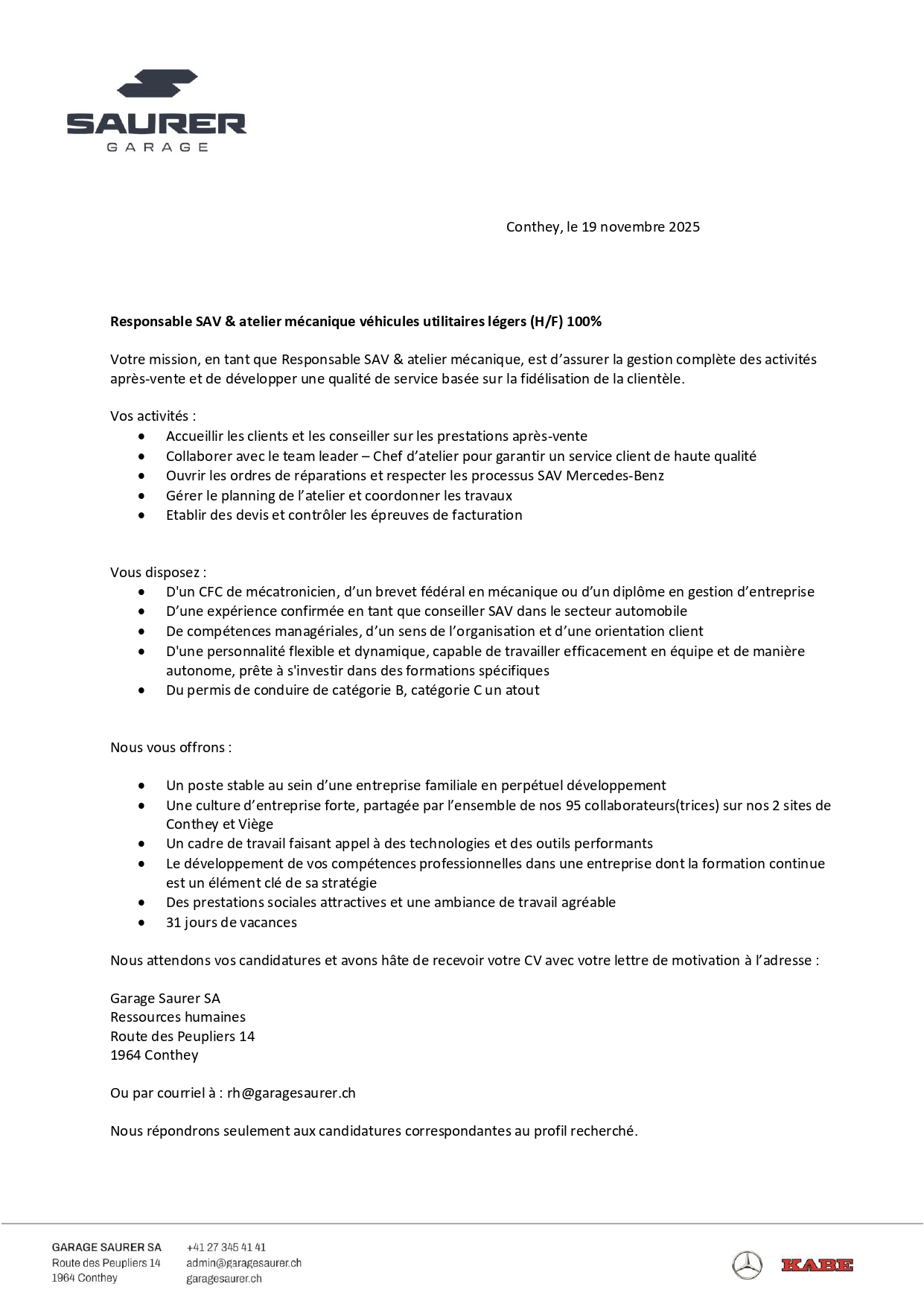 Offres d’emplois et formation