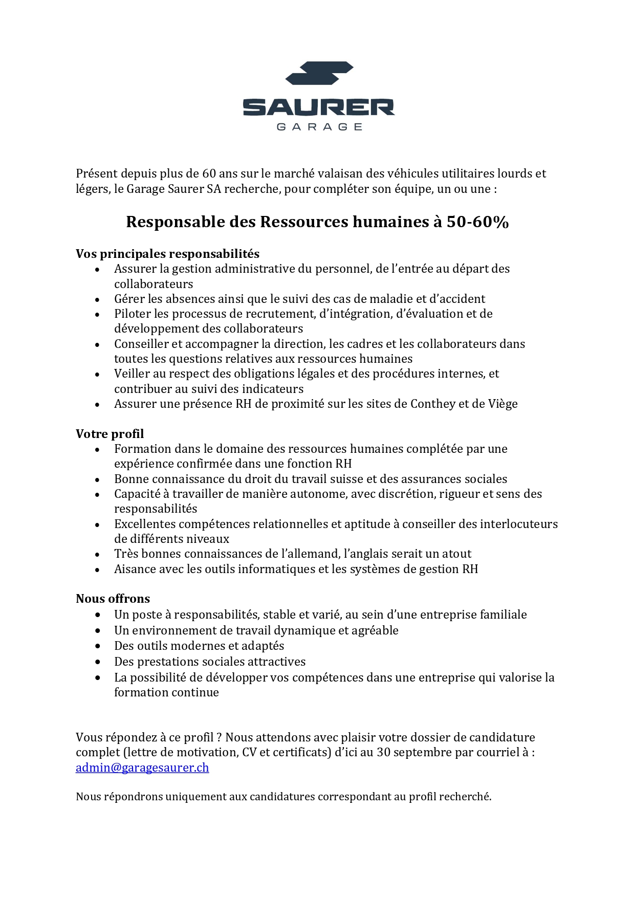 Offres d’emplois et formation