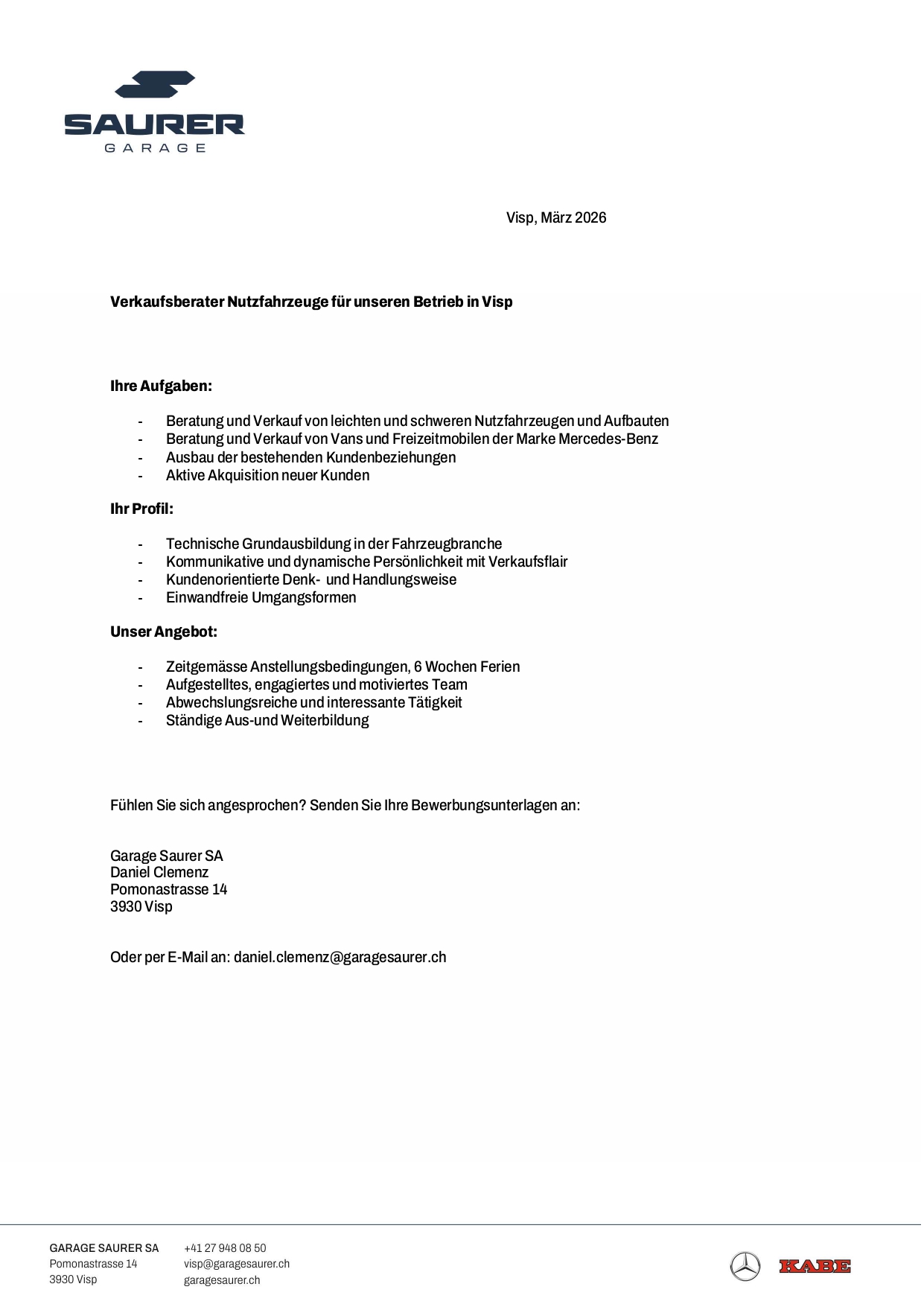 Stellenangebote und Ausbildung